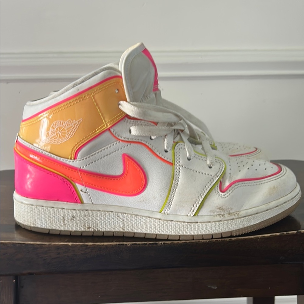 Nike Kids' White and Neon Pink Sneakers